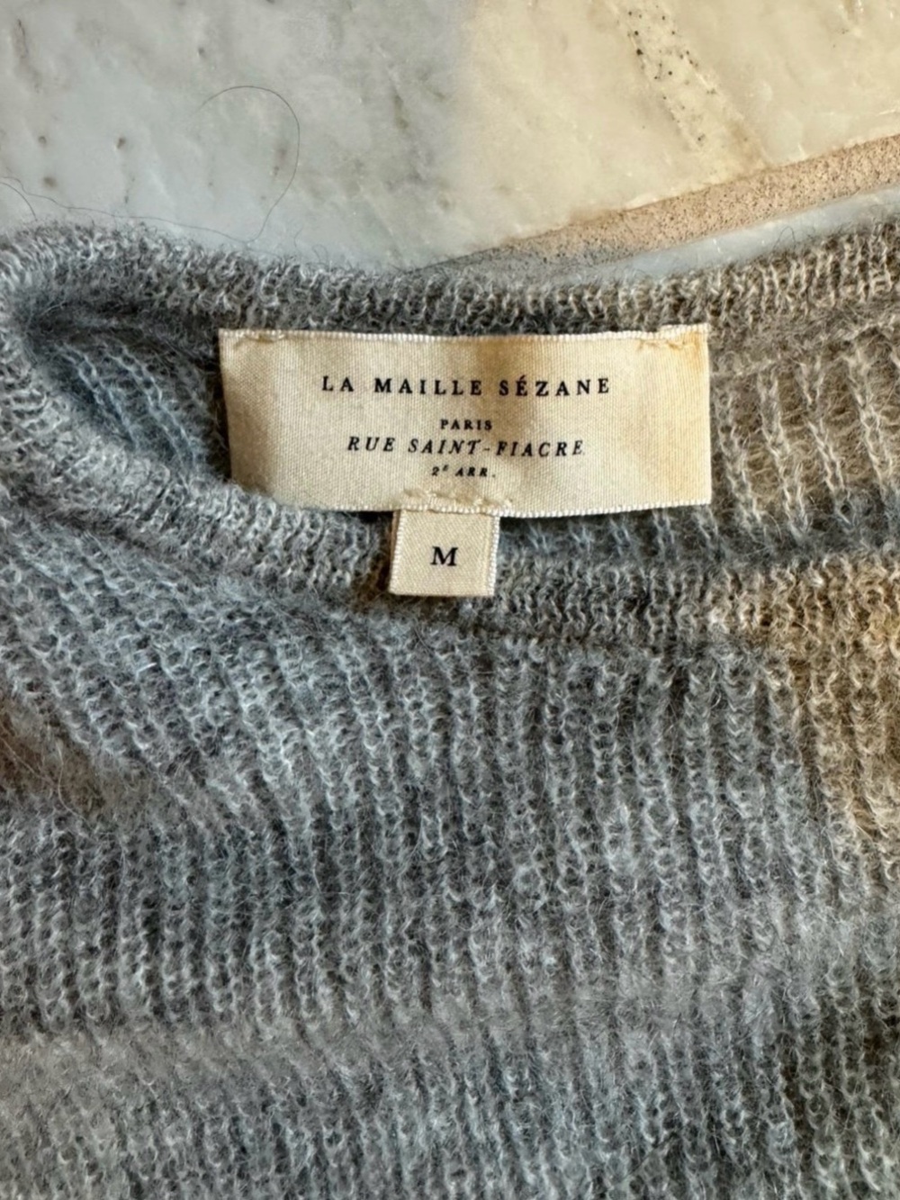 Sezane Gaspard Women's Grey Button-Front Knit Cardigan - Picture 2 of 3
